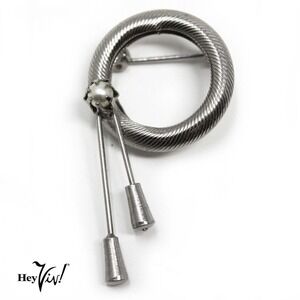 Vintage 50s Circle Pin w Pearl & Hanging Pendant Pieces - 1" Across - Hey Viv